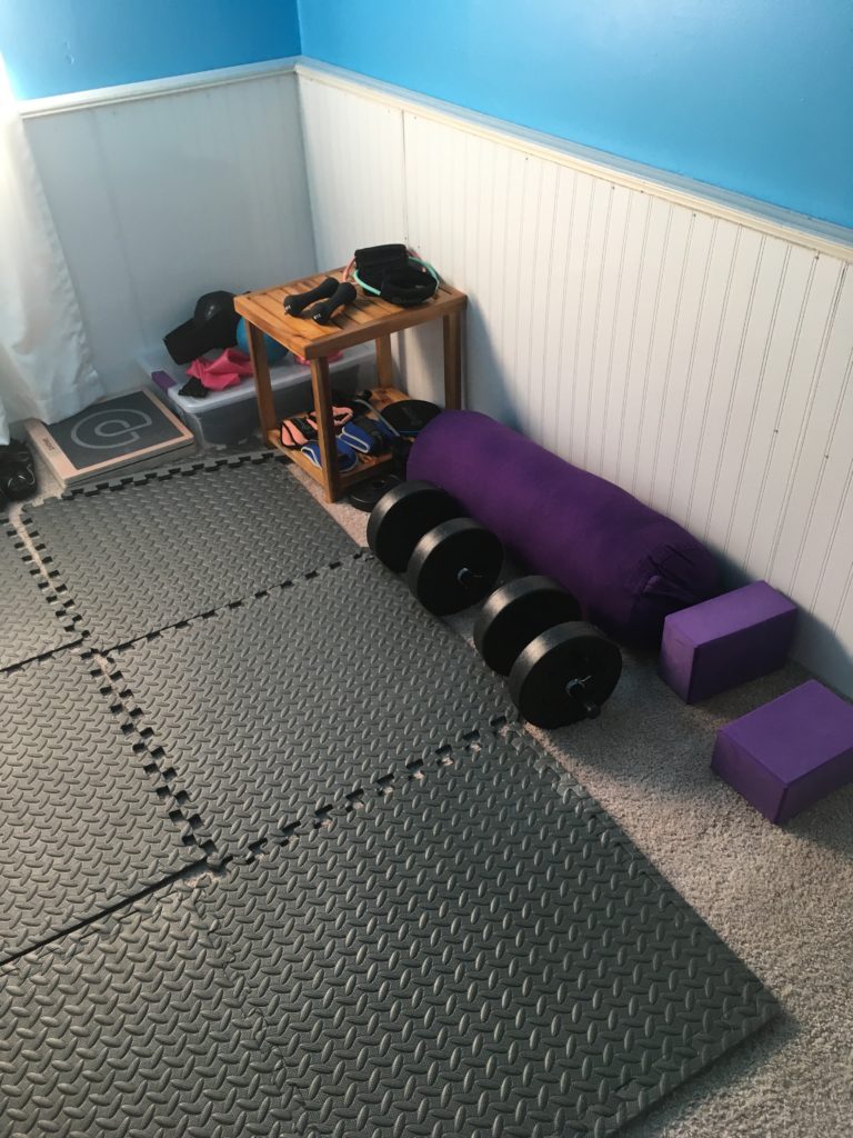 Exercise equipment in home gym