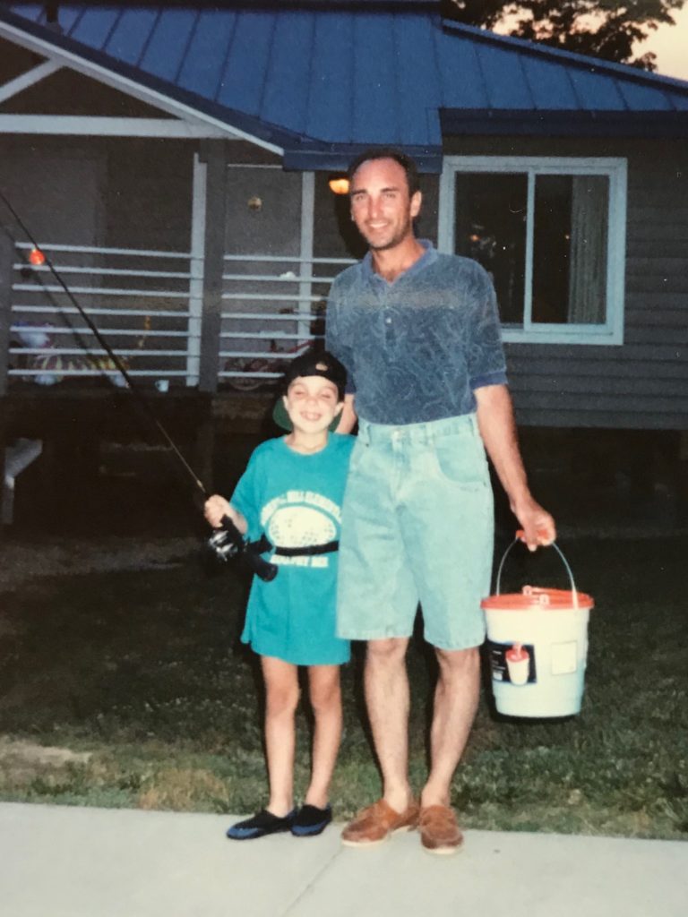 Picture of me, my dad, and the white sox fanny pack