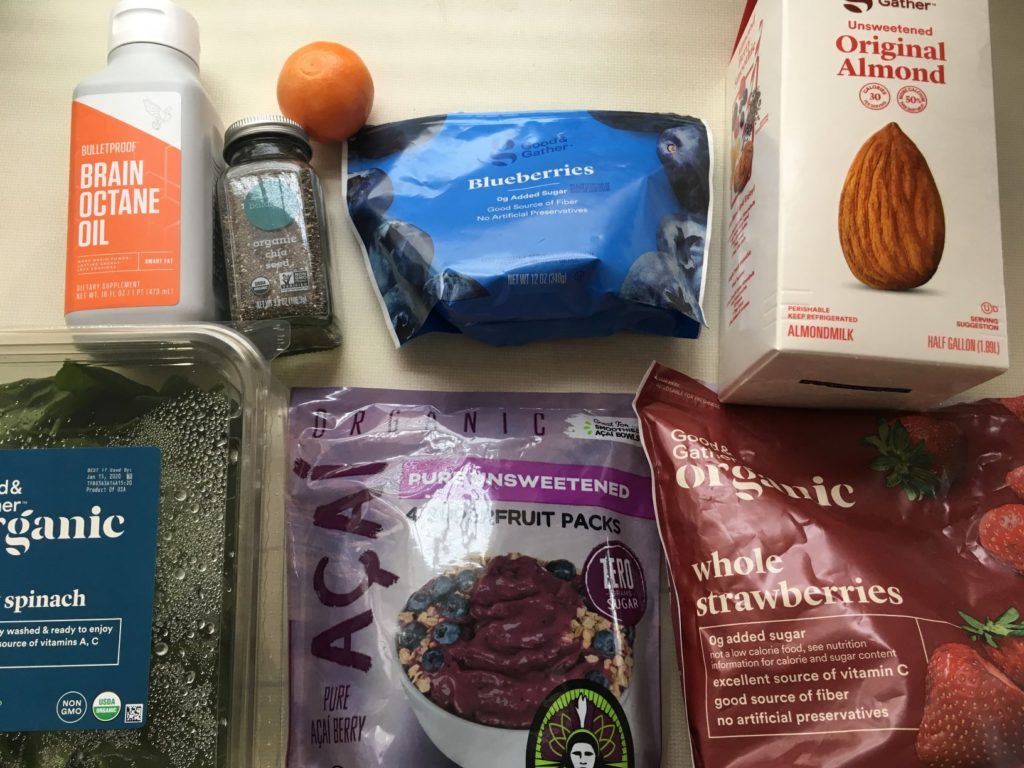Picture of berry acai smoothie ingredients
