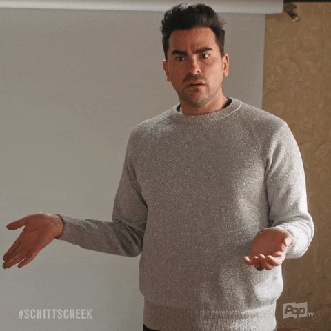 Picture of David from Schitt's Creek being confused