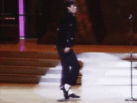 Picture of Michael Jackson moonwalking