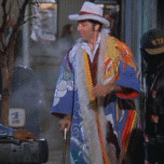 Picture of Kramer on Seinfeld walking with swagger